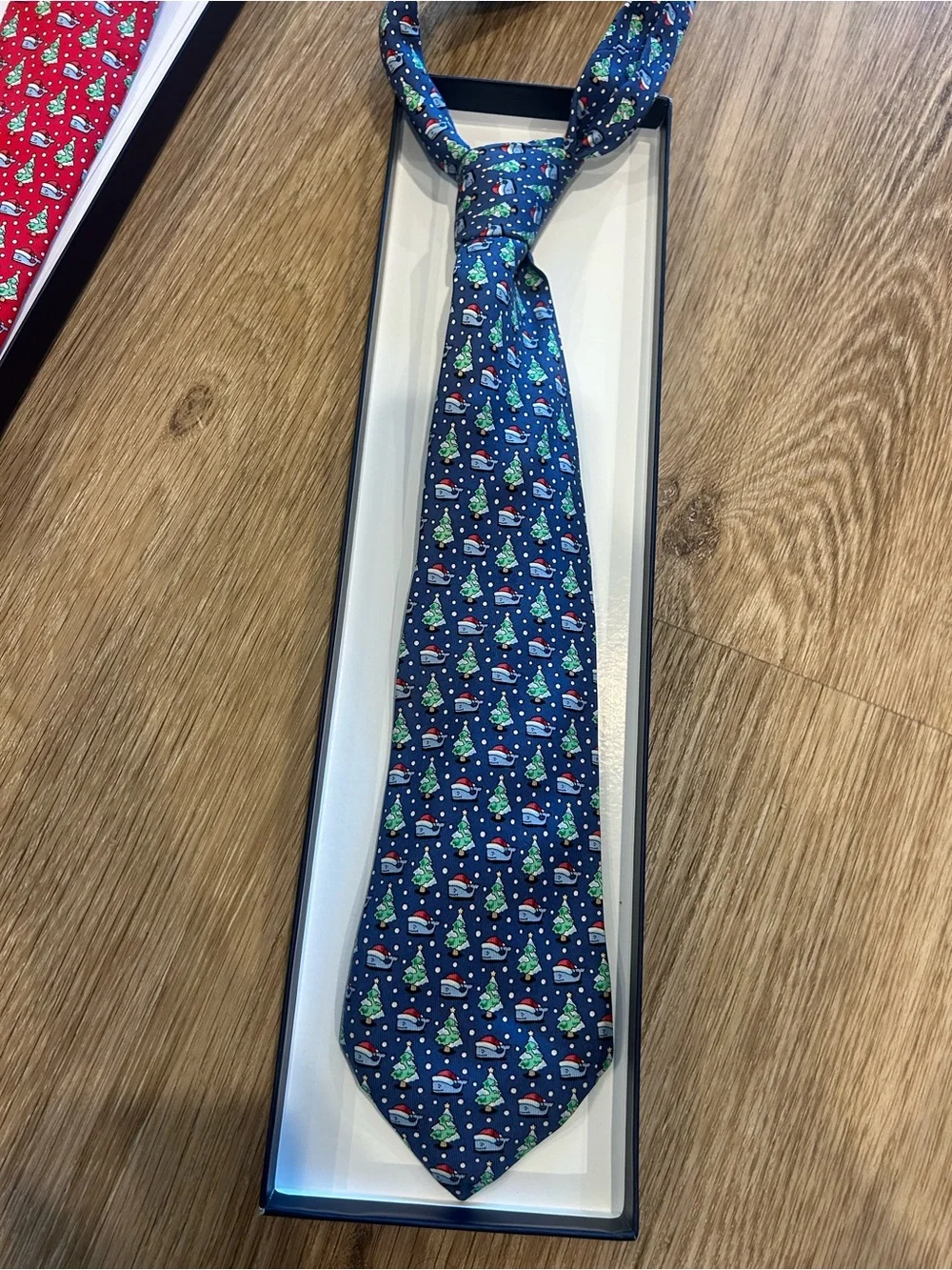 Kids Vineyard Vines Holiday Tree & Ornament Ties - Red and Navy - Picture 3 of 8